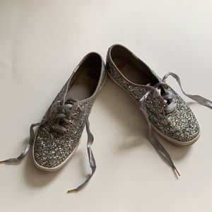 Keds for Kate Spade silver sequins shoes size 9